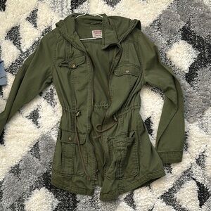 Olive Green Hooded Jacket